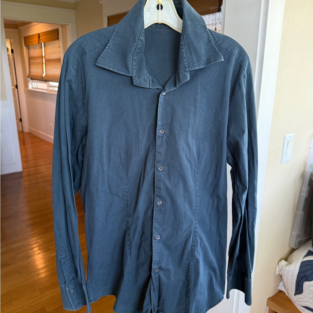 Stylish Dark Gray Button-Up Shirt